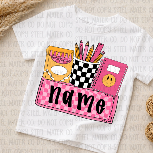School Supplies Name Plate