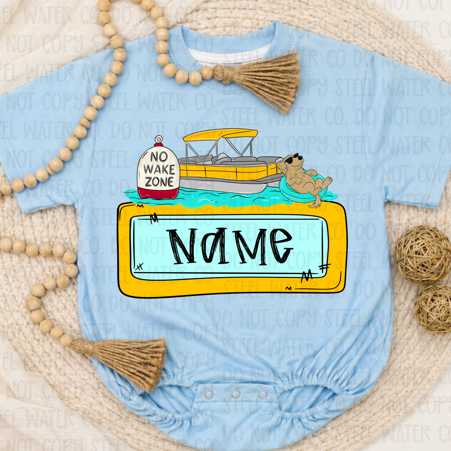 Pontoon Boat Lake Dog Name Plate