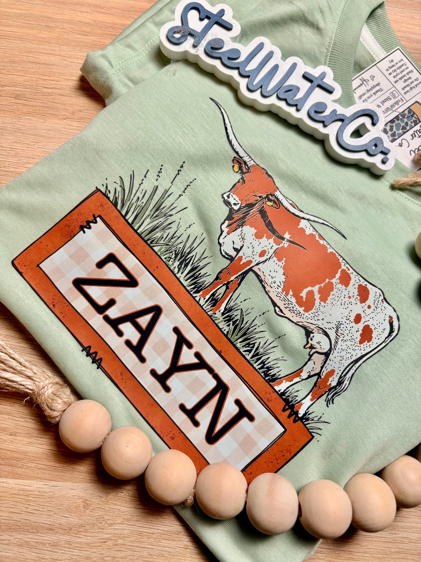 Longhorn Cow Name Plate