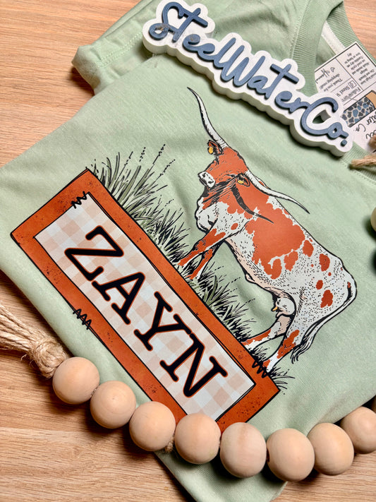 Longhorn Cow Name Plate