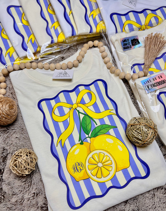 Lemon Stripe (Optional Monogram)