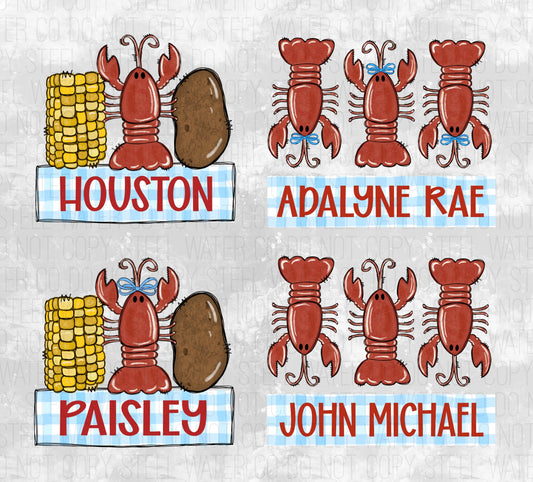 Crawfish Boy/Girl Name Plate