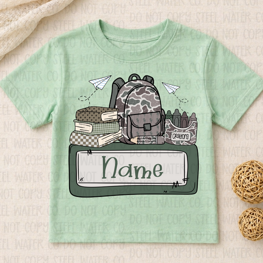 Camo School Supplies Name Plate