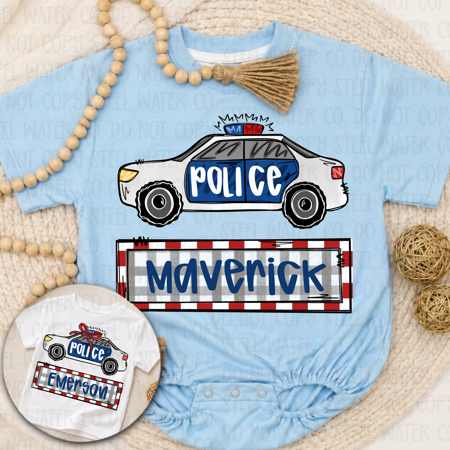 Police Cop Car Boy/Girl Name Plate