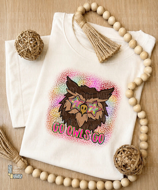 Owls Neon Colorful Mascot