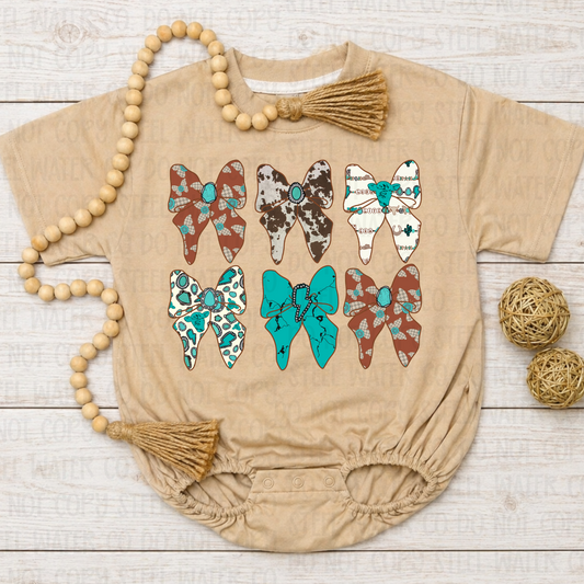 Turquoise Western Bows